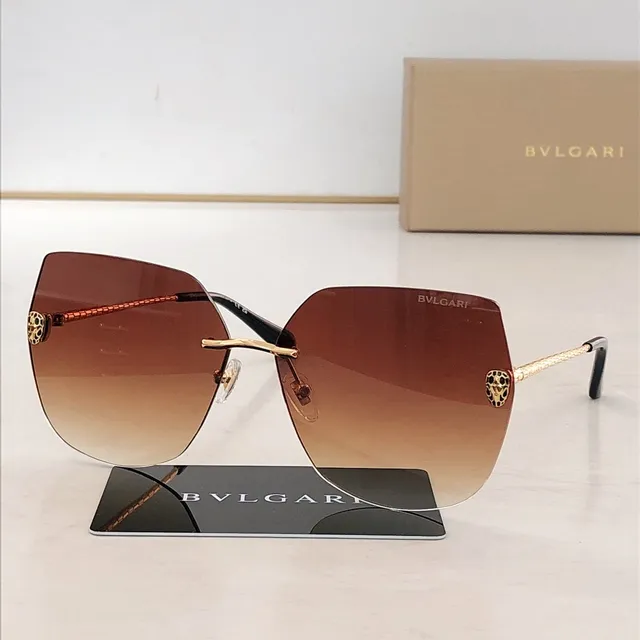 Bvlgari بدون إطار ذهبي أسود نظارات شمسية 7