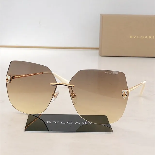 Bvlgari بدون إطار ذهبي أسود نظارات شمسية 9
