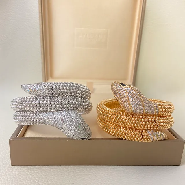 Bvlgari Serpenti Pavé Diamond Coiled Snake Bracelets 3