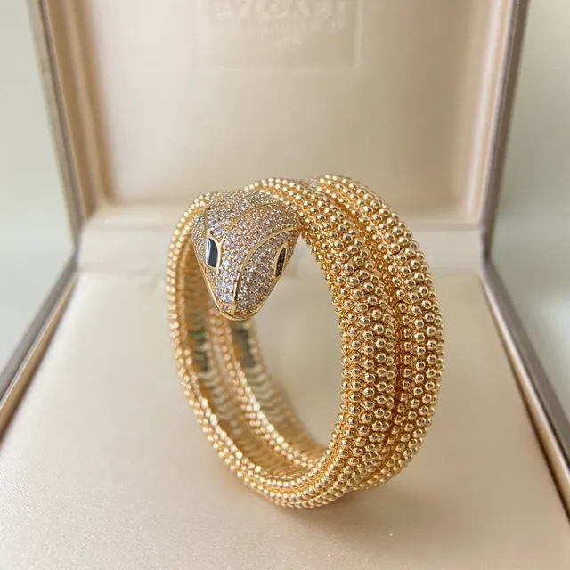 Bvlgari Serpenti Pavé Diamond Coiled Snake Bracelets 4
