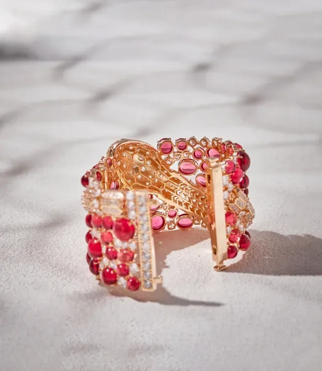 Bvlgari Serpenti Ruby and Diamond Coiled Snake Bracelet 4