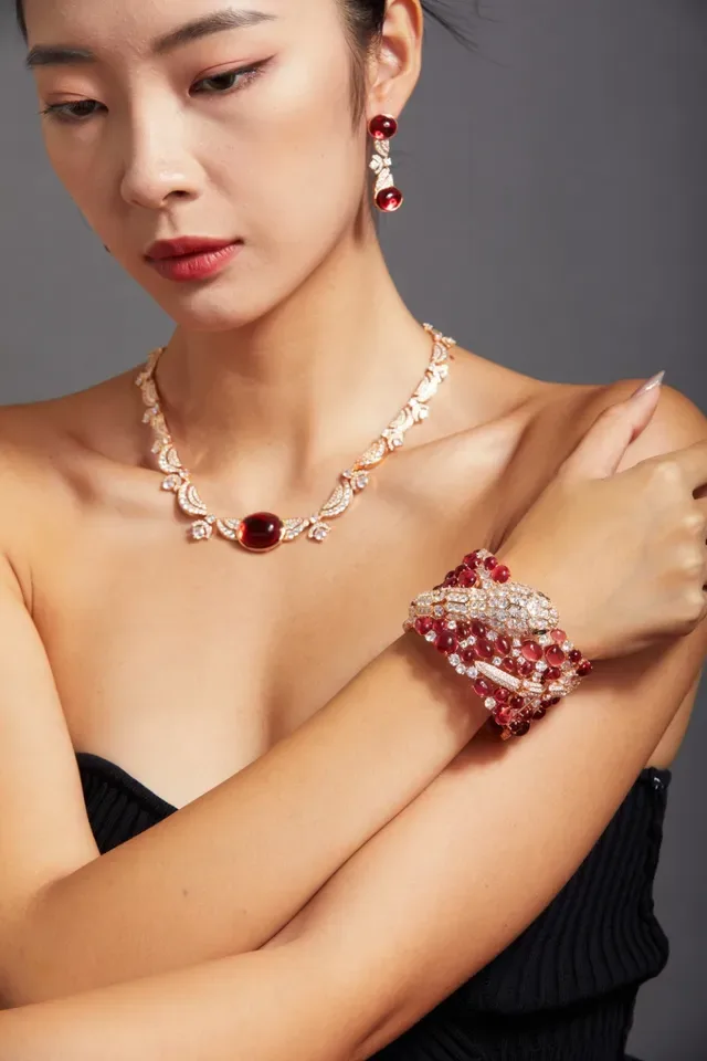 Bvlgari Serpenti Ruby and Diamond Coiled Snake Bracelet 5