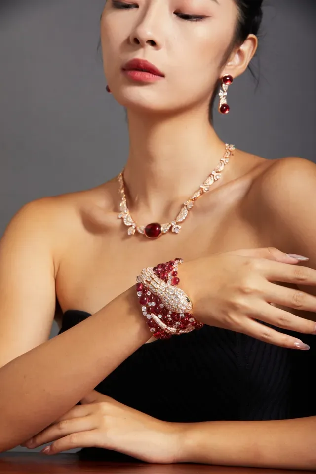 Bvlgari Serpenti Ruby and Diamond Coiled Snake Bracelet 8