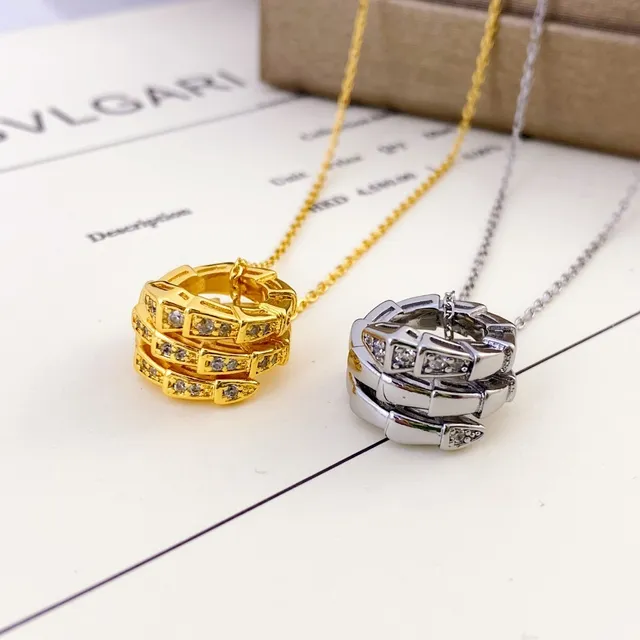 Bvlgari Serpenti Stacked Ring Pavé Necklace 2