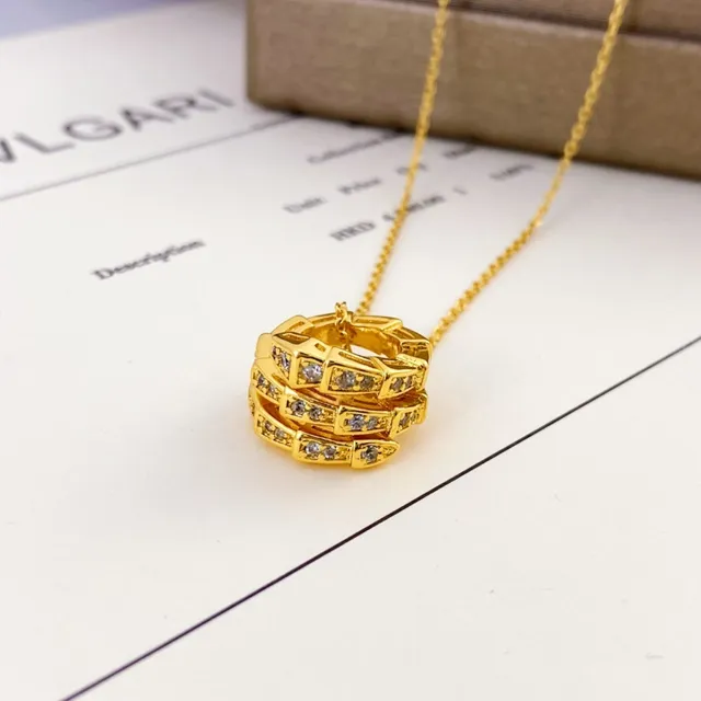 Bvlgari Serpenti Stacked Ring Pavé Necklace 5