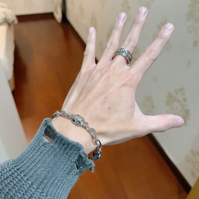 Bracelet Bvlgari Serpenti tête de serpent jumelle ton argent 8