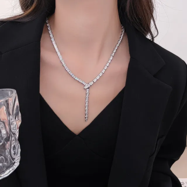 Bvlgari Serpenti Viper Pavé diamant collier argent 2