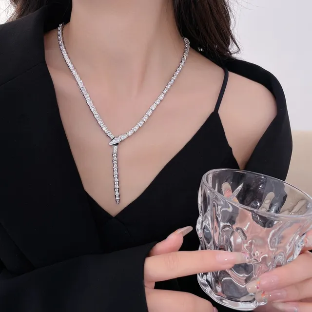 Bvlgari Serpenti Viper Pavé diamant collier argent 3