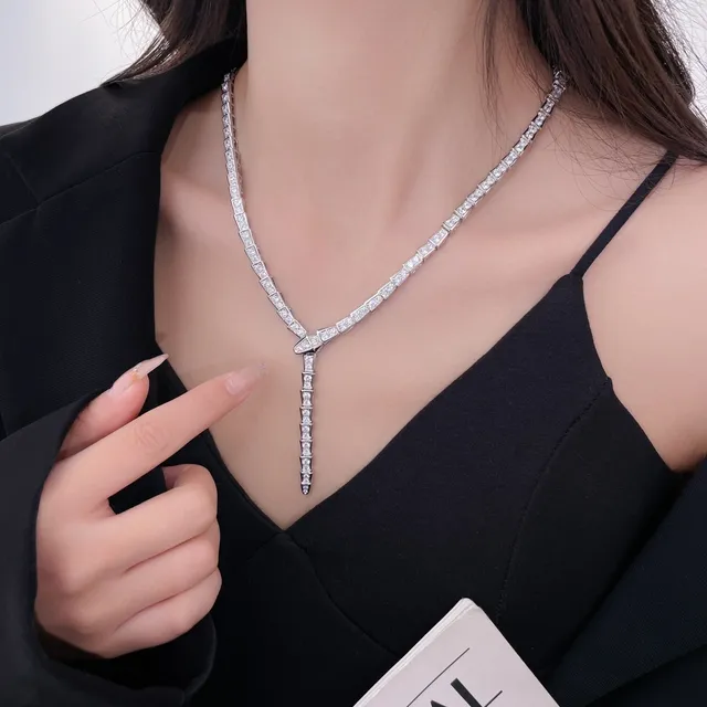 Bvlgari Serpenti Viper Pavé diamant collier argent 6