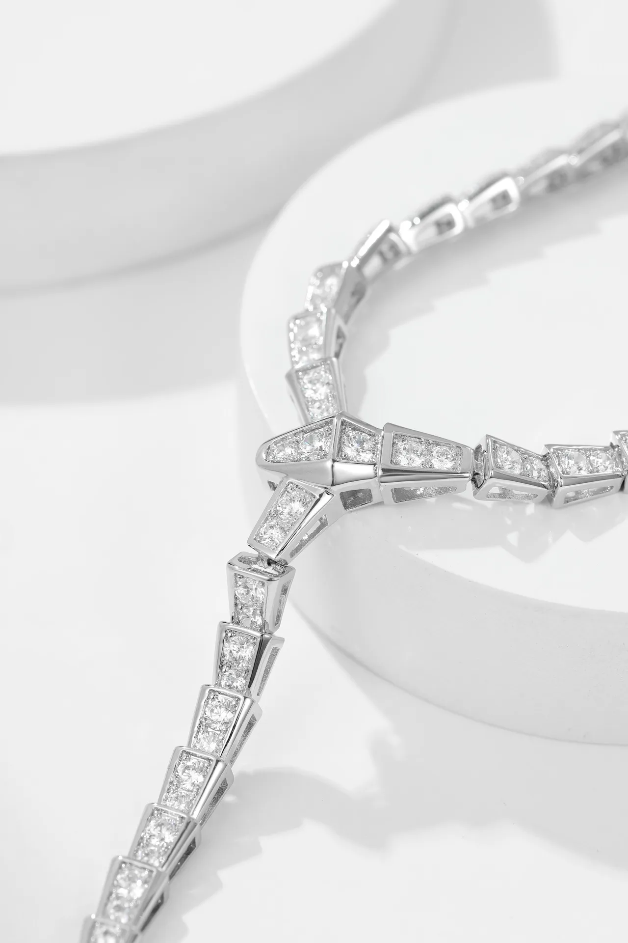 Bvlgari Serpenti Viper Pavé diamant collier argent 7