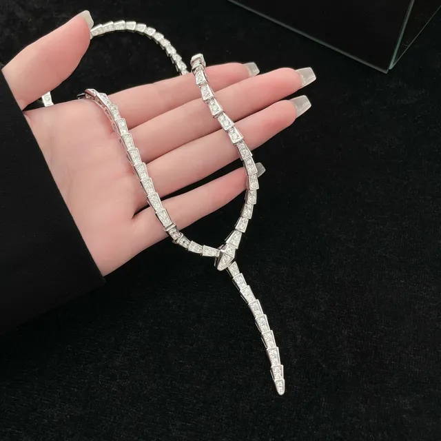Bvlgari Serpenti Viper Pavé diamant collier argent 11
