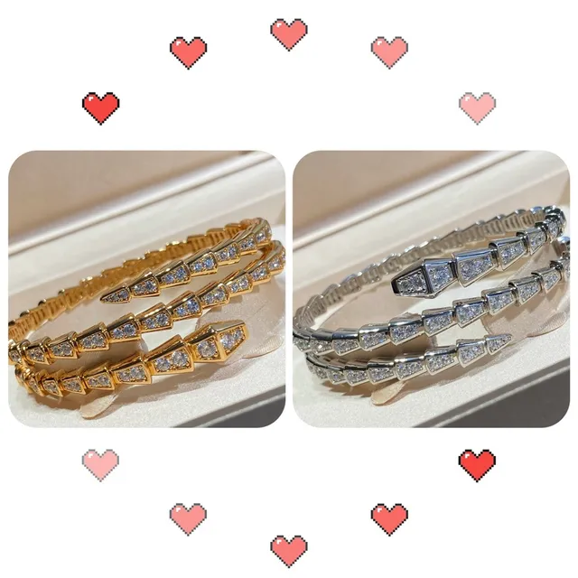 Bvlgari Serpenti Viper Argent Or Articulé Serpentiné Pavé Diamant Bracelet 2