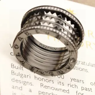 Bvlgari Silver White Multi-Band Rotating Ring