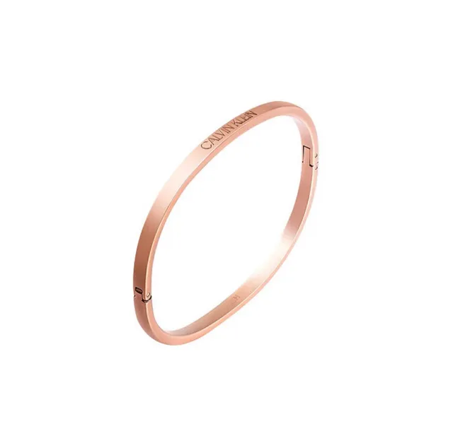 Calvin Klein Engraved Rose Gold Hinged Bangle Bracelet 7
