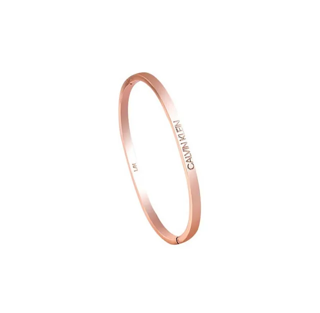 Calvin Klein Engraved Rose Gold Hinged Bangle Bracelet 8