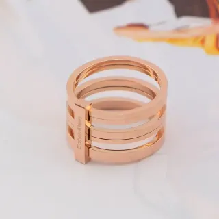 Calvin Klein Multi-Band Engraved Logo Ring