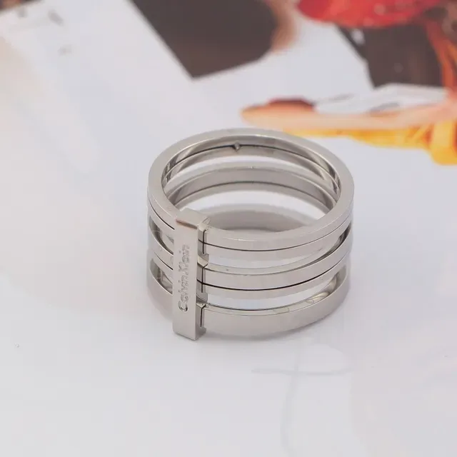 Calvin Klein Multi-Band Engraved Logo Ring 2