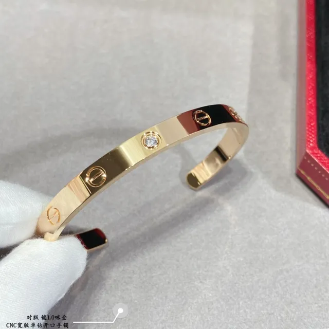Cartier Pulseira Aberta Ouro Prata Motivo Parafuso 7