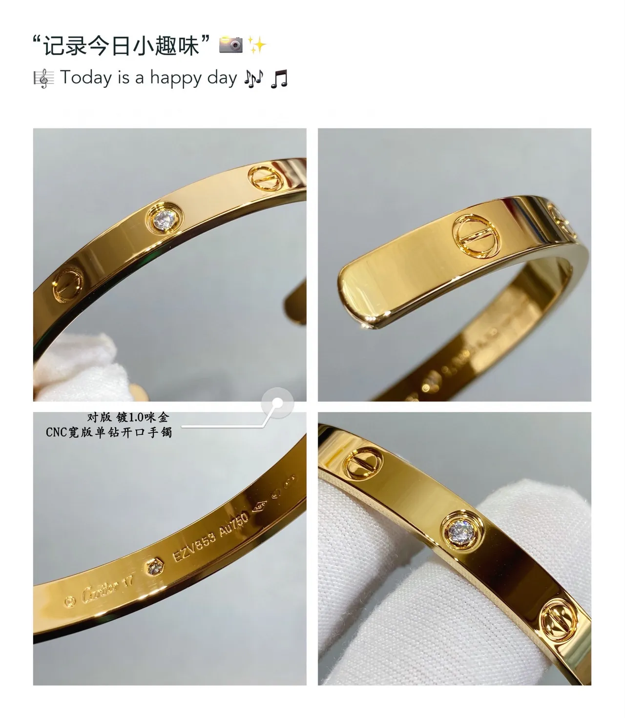 Cartier Pulseira Aberta Ouro Prata Motivo Parafuso 8