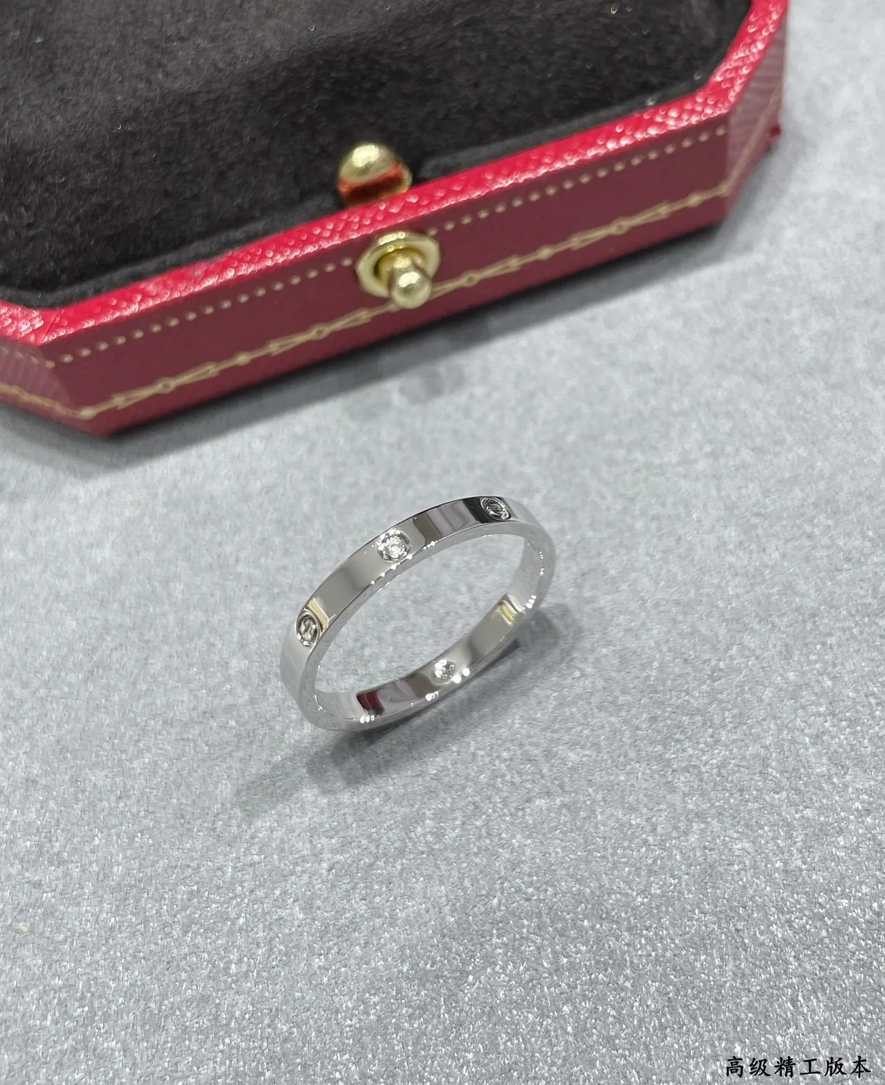 Cartier Juste un Clou or argent bande motif vis bezel-set pierres rondes bague 4
