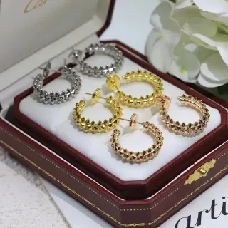Cartier Juste un Clou Gold Silver Spiked Hoop Conical Studs Earrings