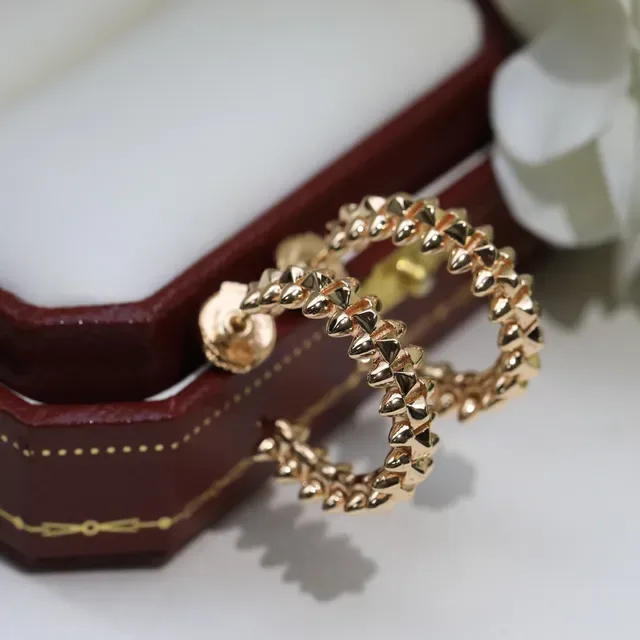 Cartier Juste un Clou أقراط ذهبية وفضية مدببة حلقة مخروطية 6