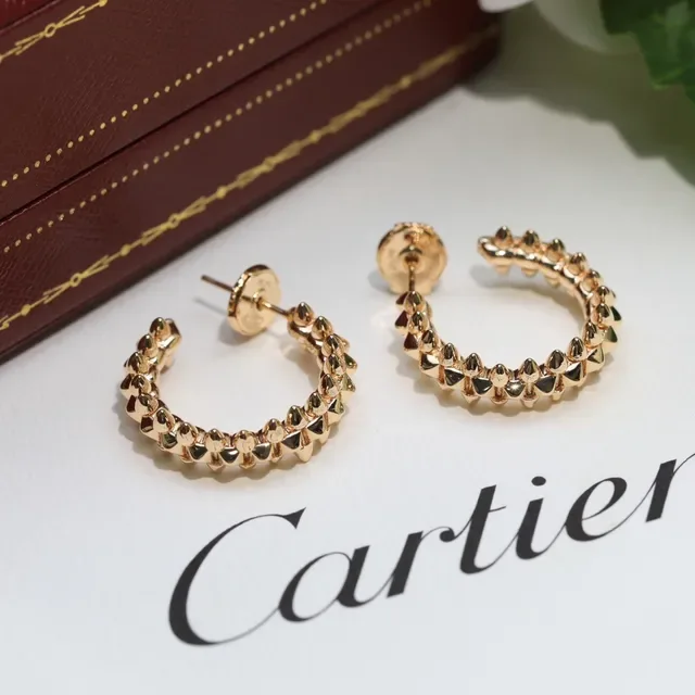 Cartier Juste un Clou أقراط ذهبية وفضية مدببة حلقة مخروطية 7