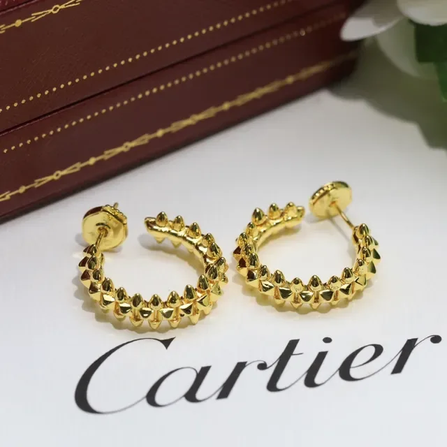 Cartier Juste un Clou أقراط ذهبية وفضية مدببة حلقة مخروطية 8