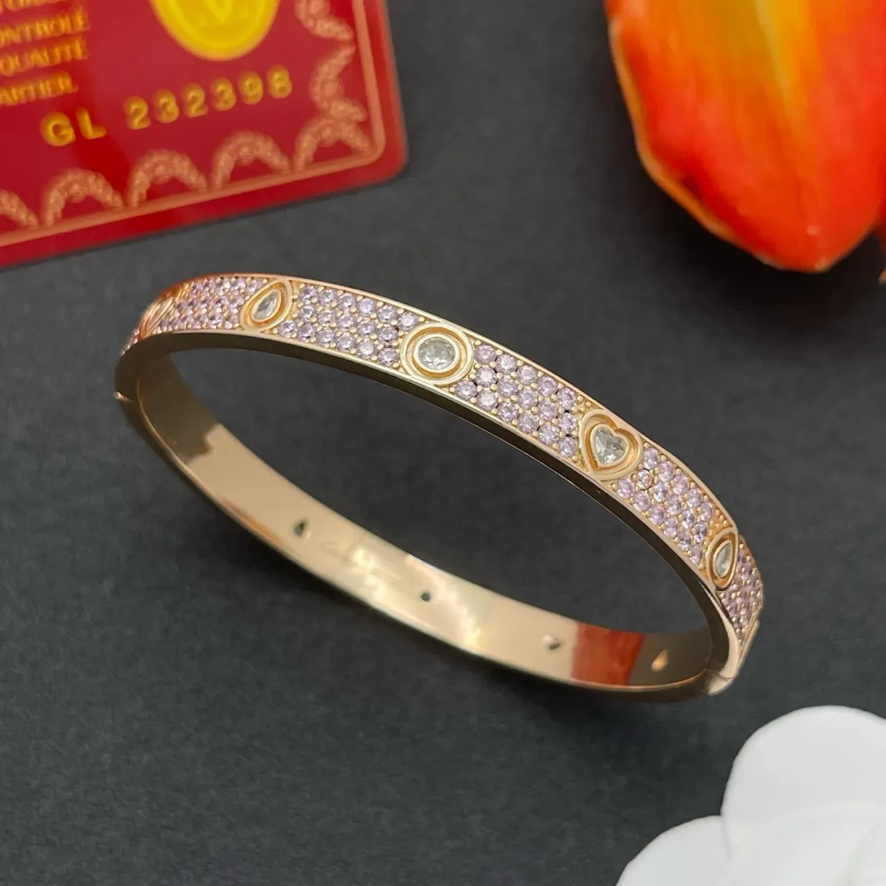 Cartier Juste un Clou Pavé Lilac Crystal Rose Gold Bracelet 6