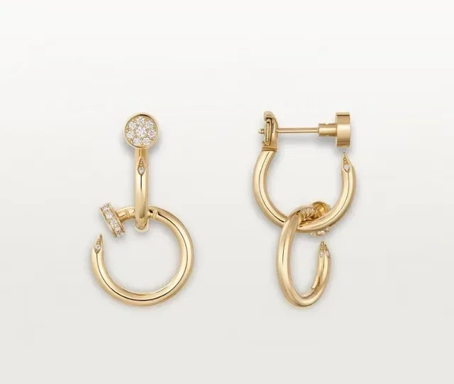Cartier Juste un Clou Brincos de Ouro Rosa com Diamantes Pavé Interlock 9