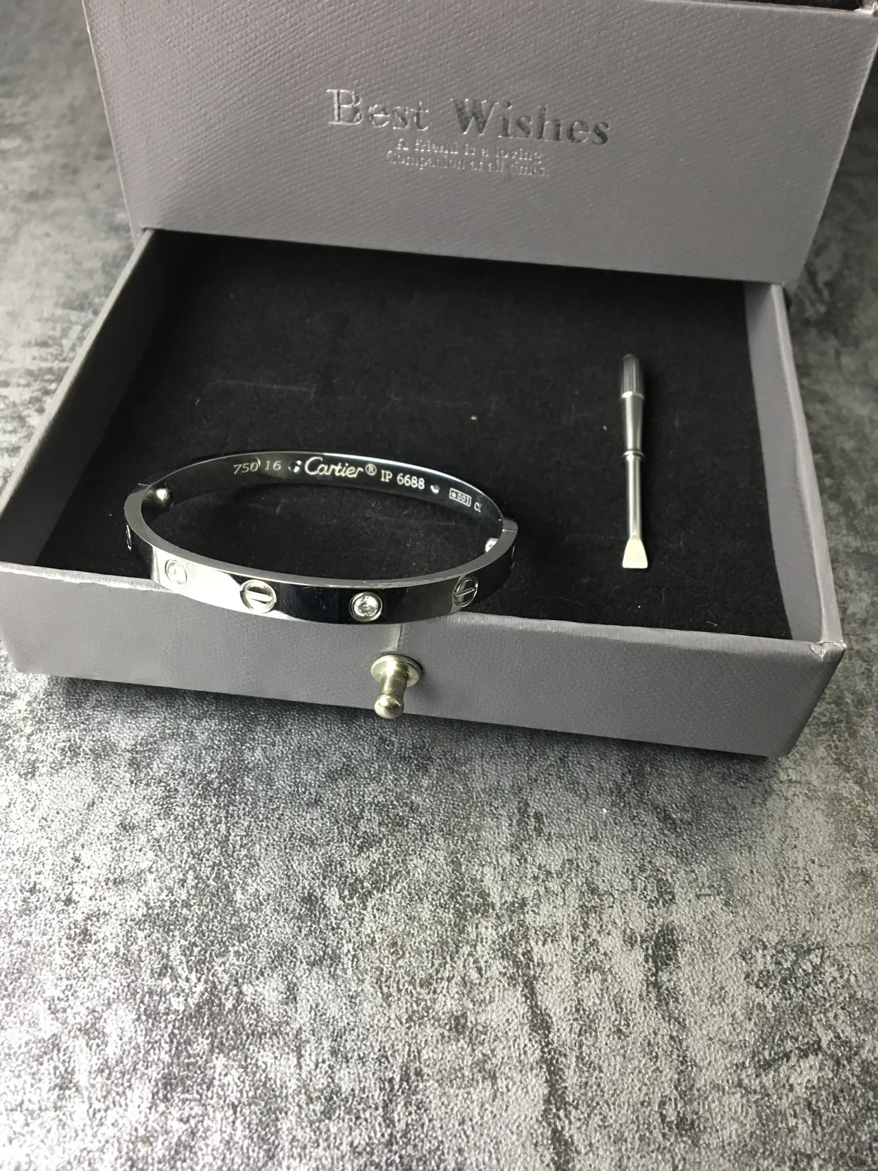 Cartier Love Bracelet pulseira de metal branco polido com motivo de parafuso 3