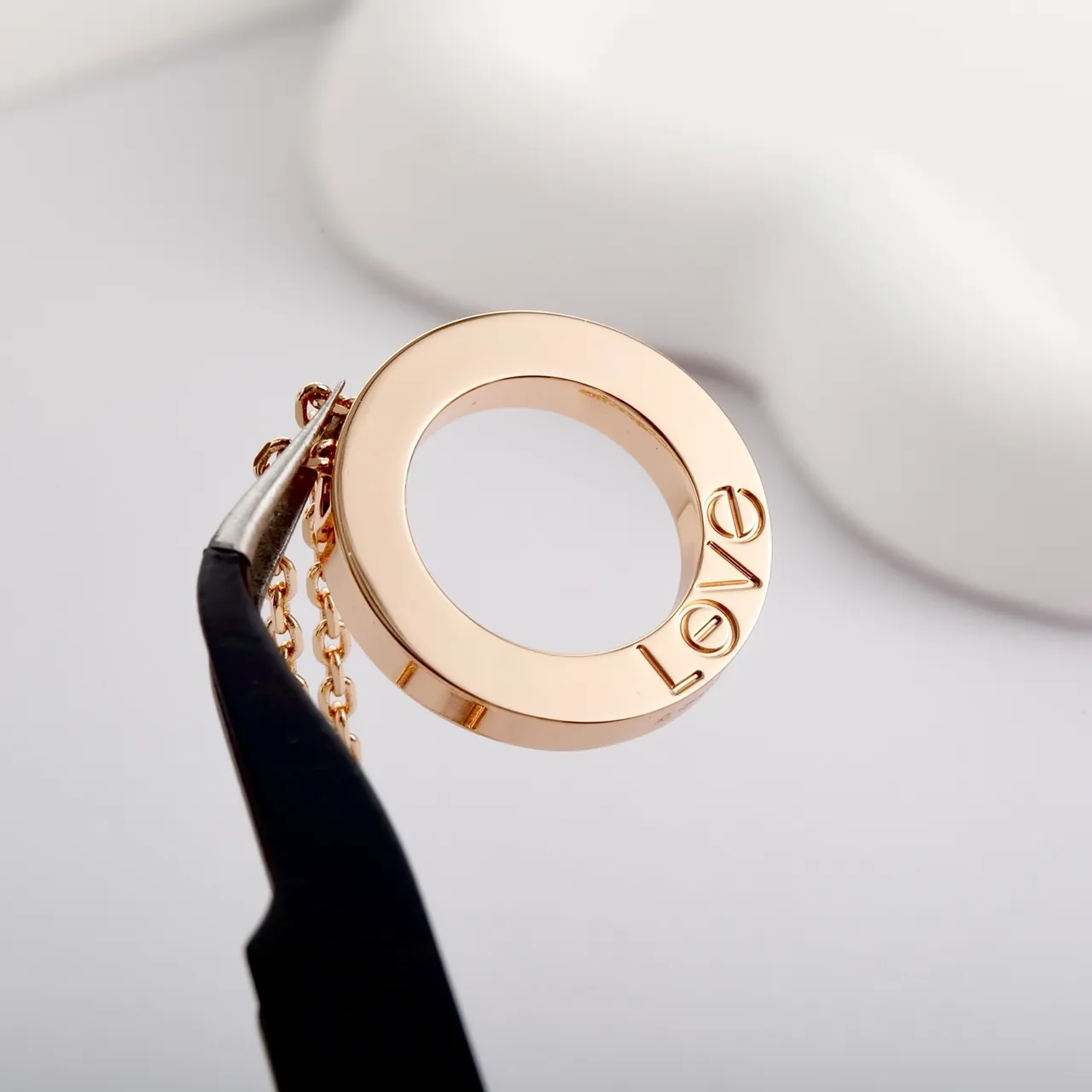 Collier Cartier Love Motif Vis Circulaire Or Rose Cristal 5