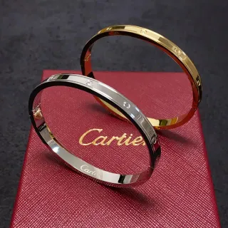 Cartier Love pulsera de oro y plata con bisagra pulida de metal