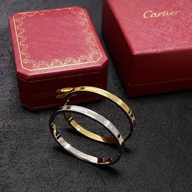 Cartier Love pulseira articulada de ouro e prata de metal polida 2