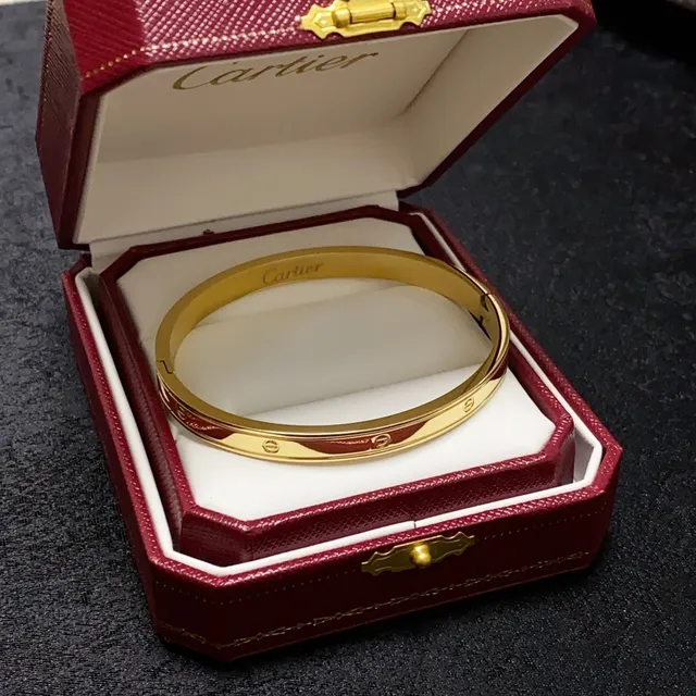 Cartier Love pulseira articulada de ouro e prata de metal polida 4