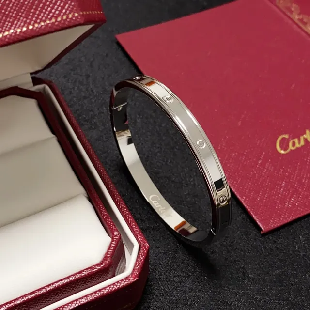 Cartier Love pulseira articulada de ouro e prata de metal polida 7