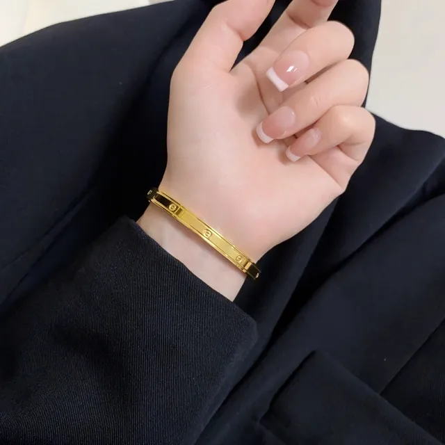 Cartier Love pulseira articulada de ouro e prata de metal polida 8