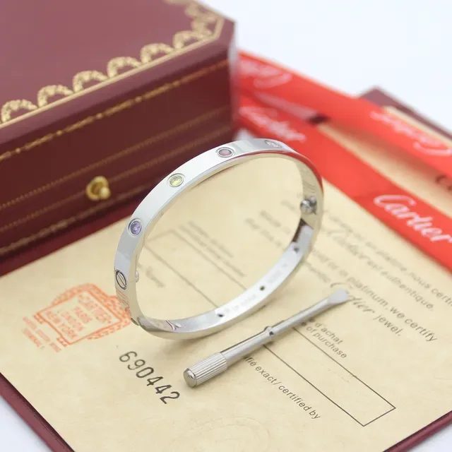 Cartier Love Multicolor Gemstone Gold Bracelets 2