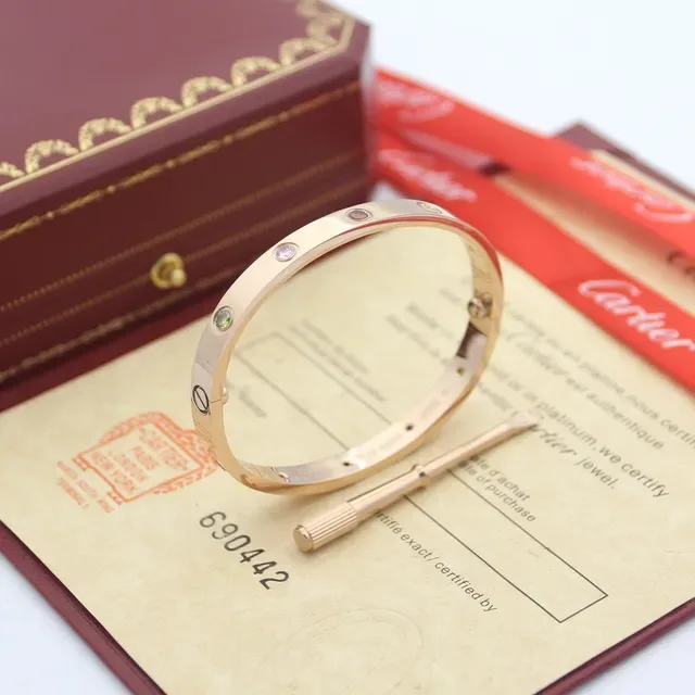 Cartier Love Multicolor Gemstone Gold Bracelets 3