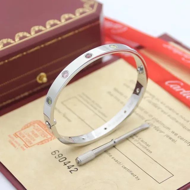 Cartier Love Multicolor Gemstone Gold Bracelets 5