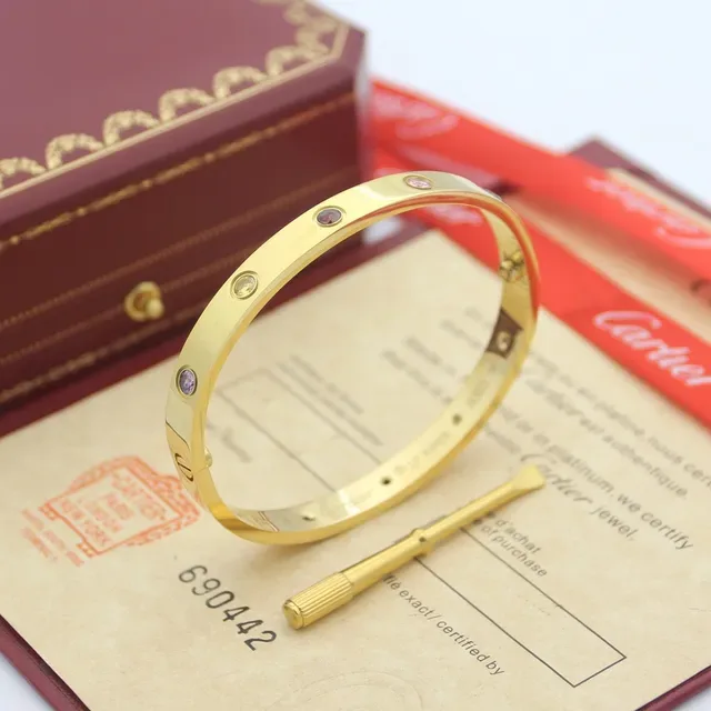 Cartier Love Multicolor Gemstone Gold Bracelets 6