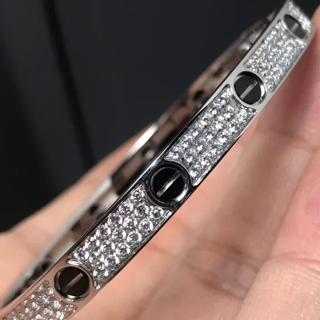 Bracelet Cartier Love Pavé Motif vis Ton argent 4
