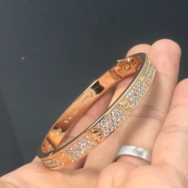 Cartier Love Pavé Screw Motif Stackable Bangle Bracelets 3