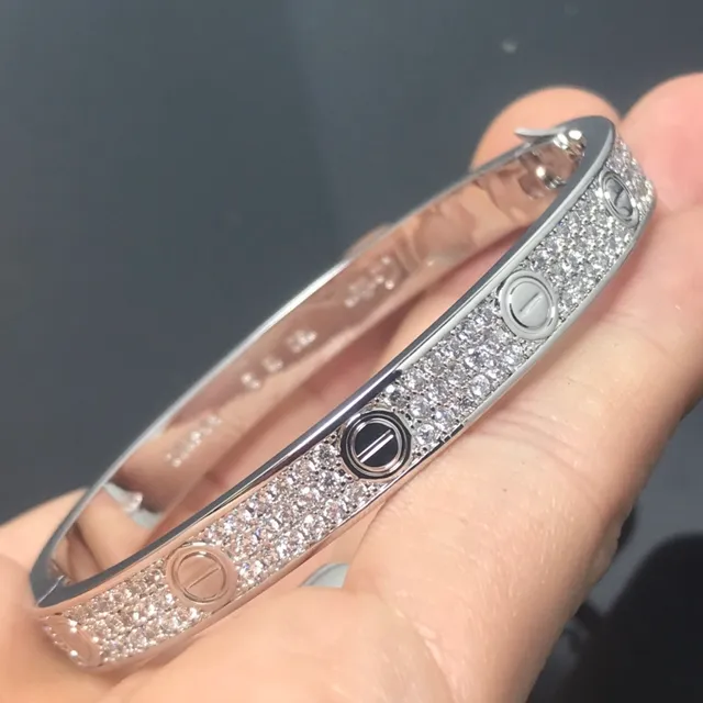 Cartier Love Pavé Screw Motif Stackable Bangle Bracelets 5