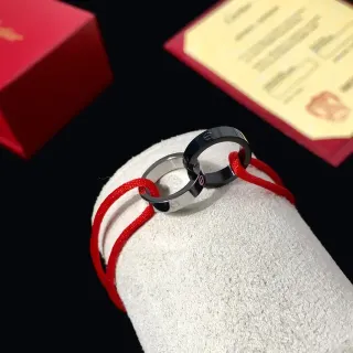 Cartier Love Silver Red Interlocking Screw-Motif Ring
