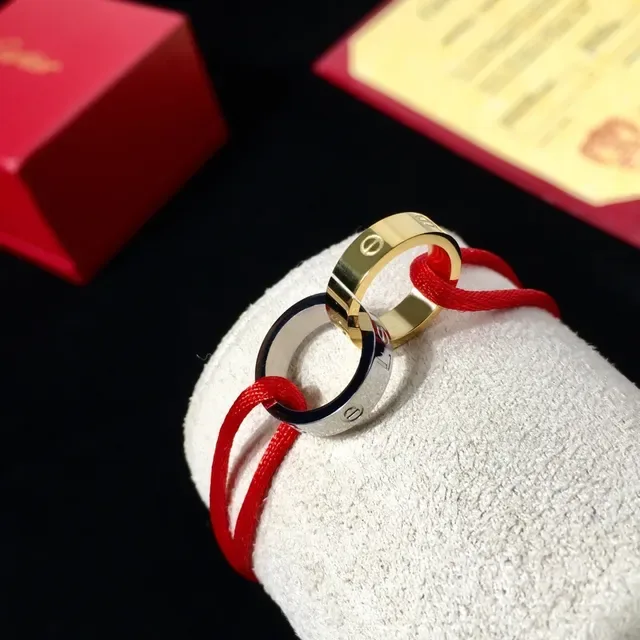 Cartier Love Silver Red Interlocking Screw-Motif Ring 4