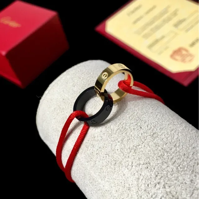 Cartier Love Silver Red Interlocking Screw-Motif Ring 5