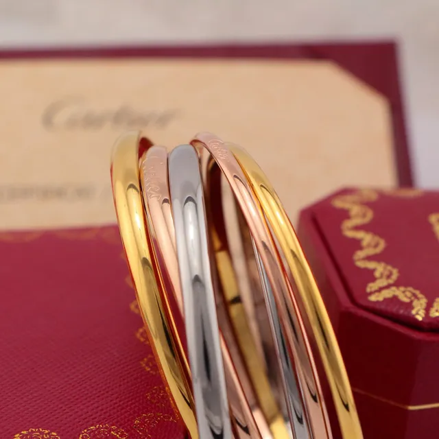 Cartier Love Triple-Stack Multi-Tone Gold Bracelets 2