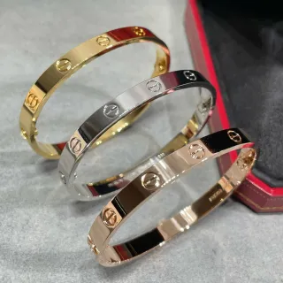Cartier Love Wide Polished Gold Bracelets