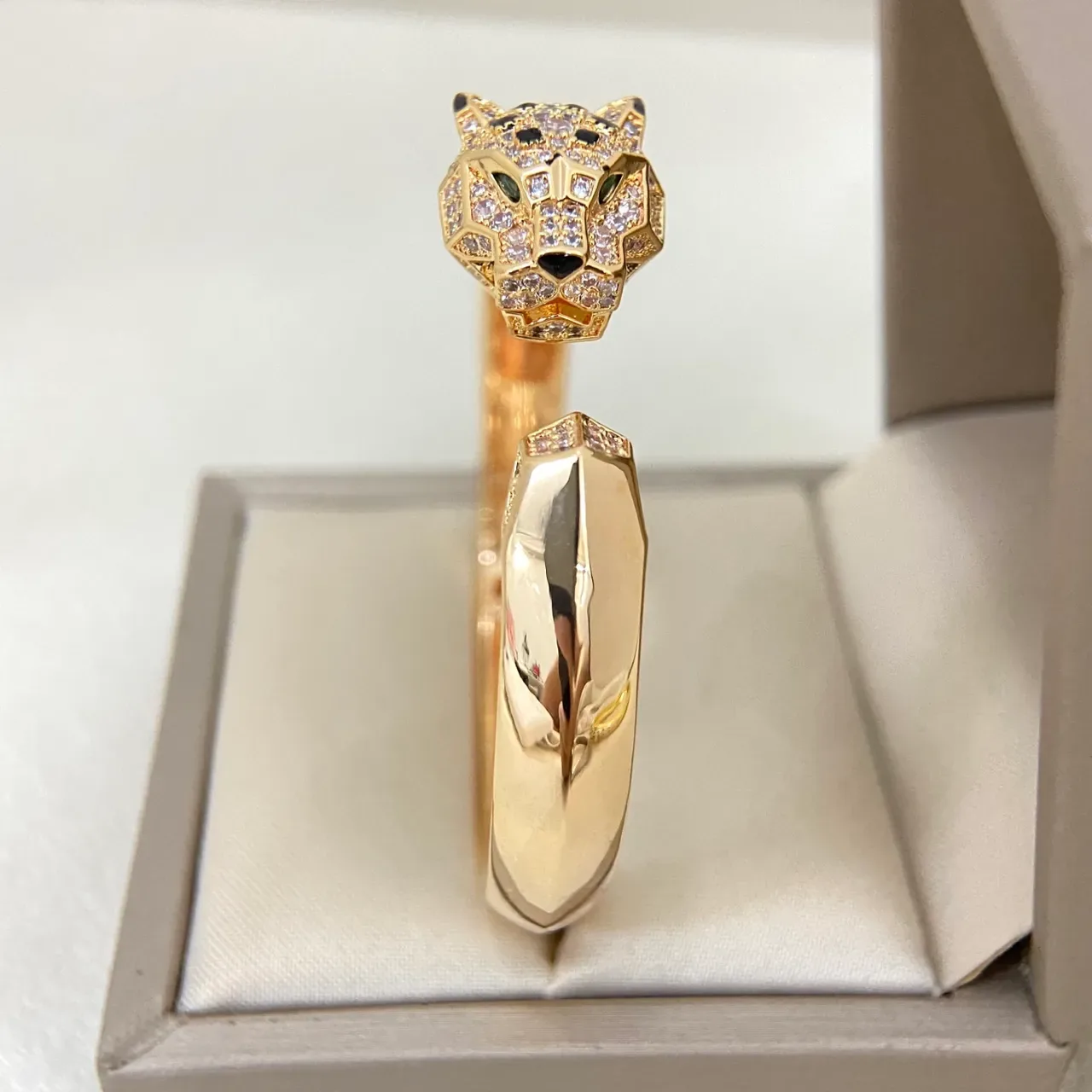 Cartier Panthère Cabeça de Pantera Pavé-Set Pulseira Aberta 6